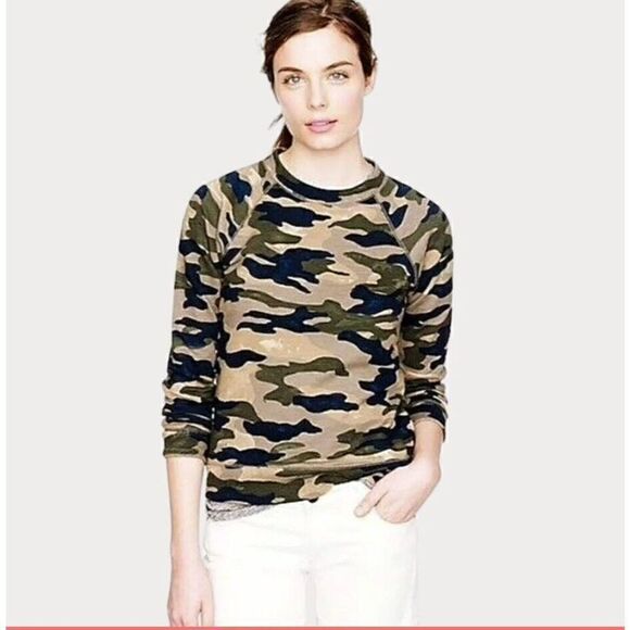 J. CREW Camo Vintage Surplus Sweatshirt - Size S - Picture 1 of 6